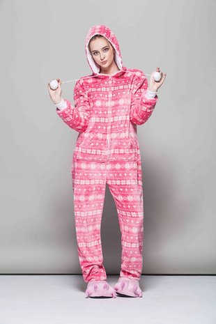 Kerst Onesie Roze